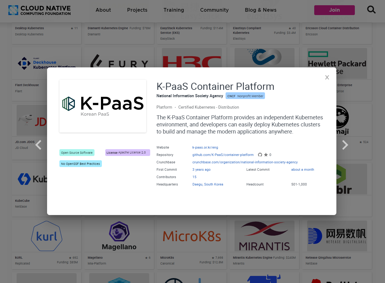 K-PaaS Container Platform CNCF certification